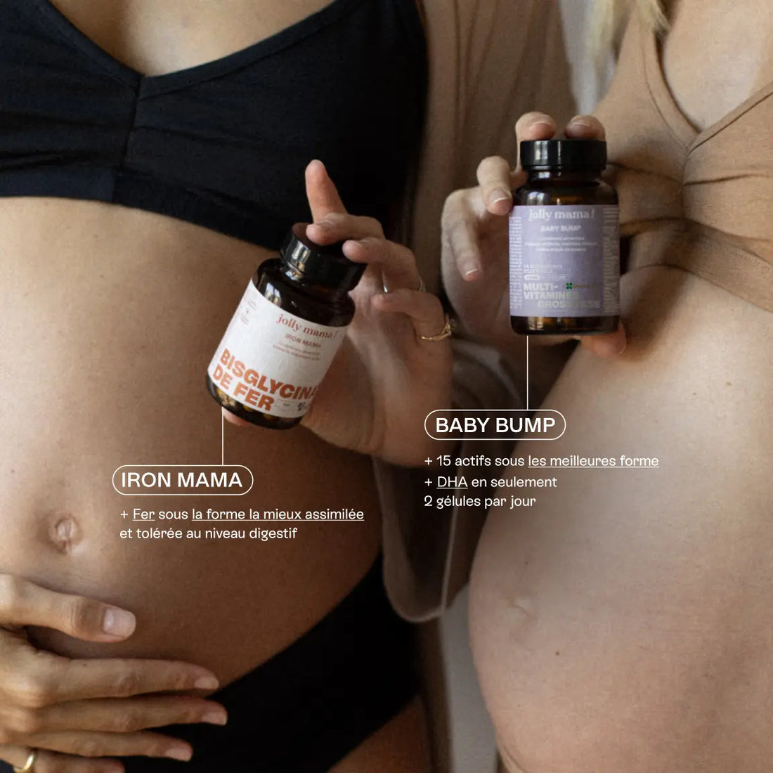visuel sur les bienfaits du pack complément multivitamines grossesse et fer