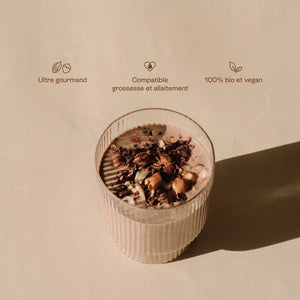 visuel d'un smoothie de la poudre protéine végétale chocolat noisette