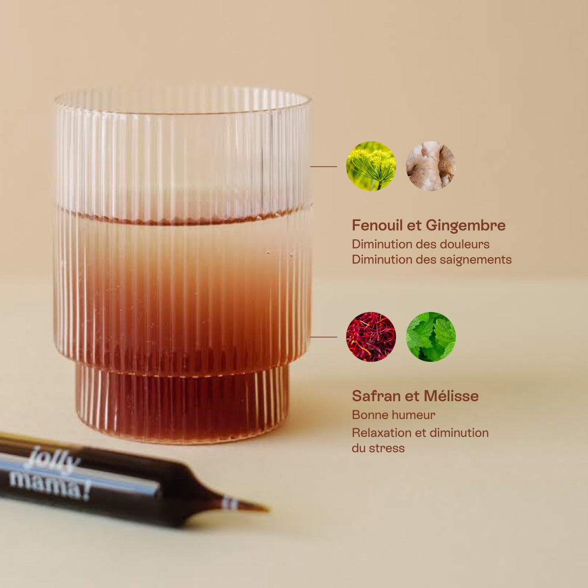 Ampoule Happy Postpartum Jolly Mama : apaise humeur, douleurs et fatigue