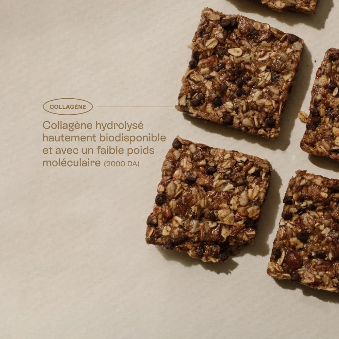 snack collagène bienfaits : Collagène hydrolysé hautement biodisponibl et avec un faible poids moléculaire (2000 DA)