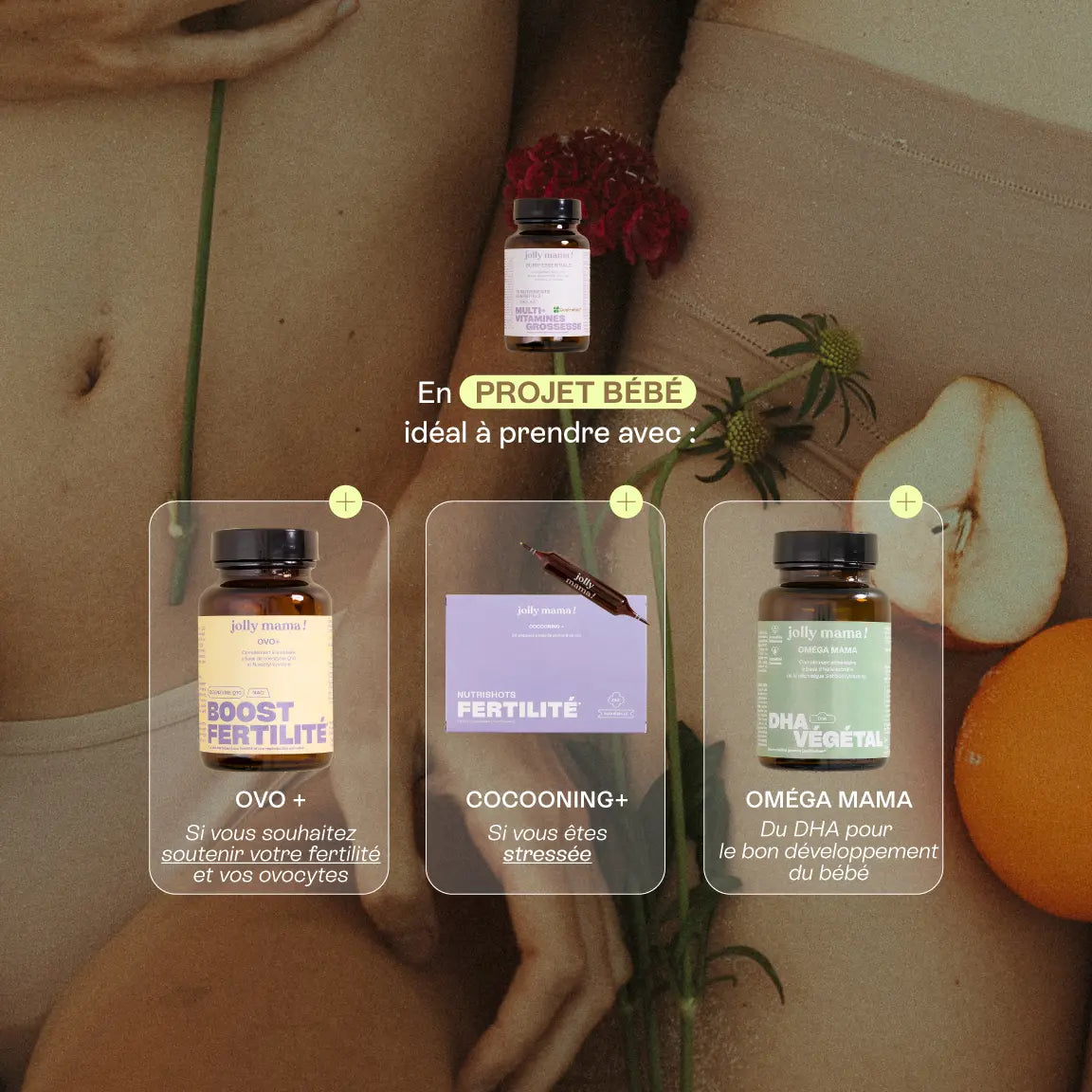 les produits compatibles avec le multivitamines prénatl (ovo, cocooning, omega)