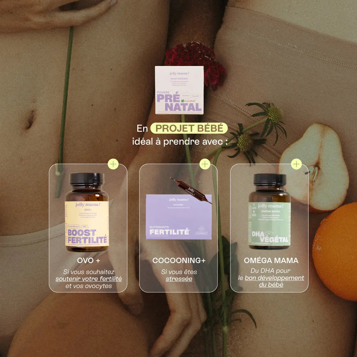 les produits compatibles avec le multivitamines prénatl (ovo, cocooning, omega)