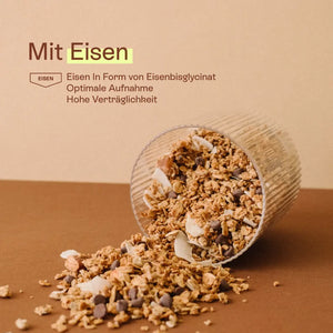 Granochoc – eisenreiches Granola mit Schokolade und Kokos, hochverfügbares Eisen, kompatibel mit Schwangerschaft & Stillzeit
