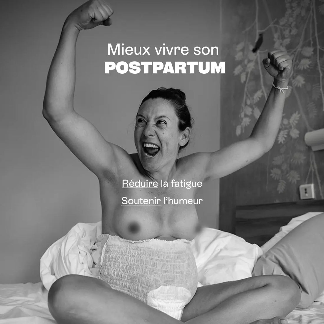 femme qui célèbre le post partum