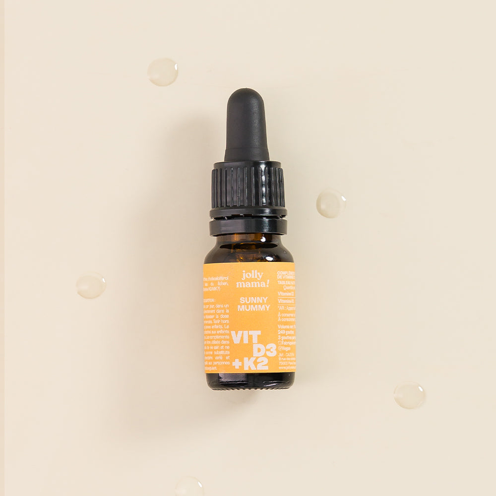 Vitamine D3 & K2 pour maman – 3 gouttes/jour pour soutien os, immunité et homéostasie du calcium post-partum