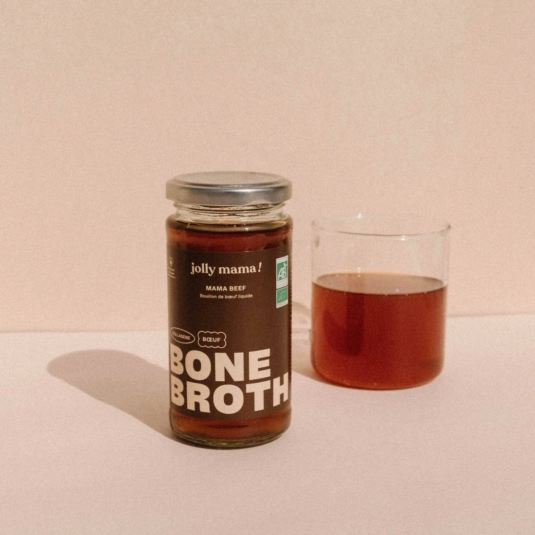Mama Beef – cure bouillon bœuf 6x240 ml, riche en acides aminés, facile à préparer