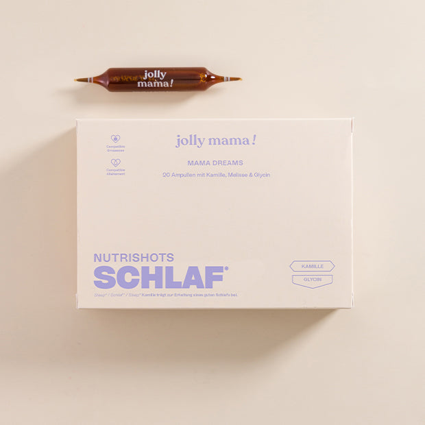 Mama Dreams Jolly Mama – pflanzliche Abendschüsse mit Glycin, Kamille und Melisse für natürlichen Schlaf