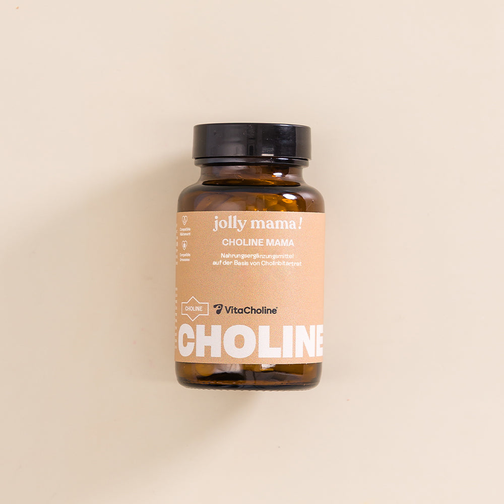 Dose mit Cholin-Nahrungsergänzung, speziell für die Bedürfnisse während der Schwangerschaft entwickelt.