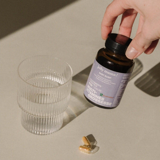 Pack grossesse fer Jolly Mama – Baby Bump (multivitamines, DHA, choline) + Iron Mama (fer hautement assimilable)