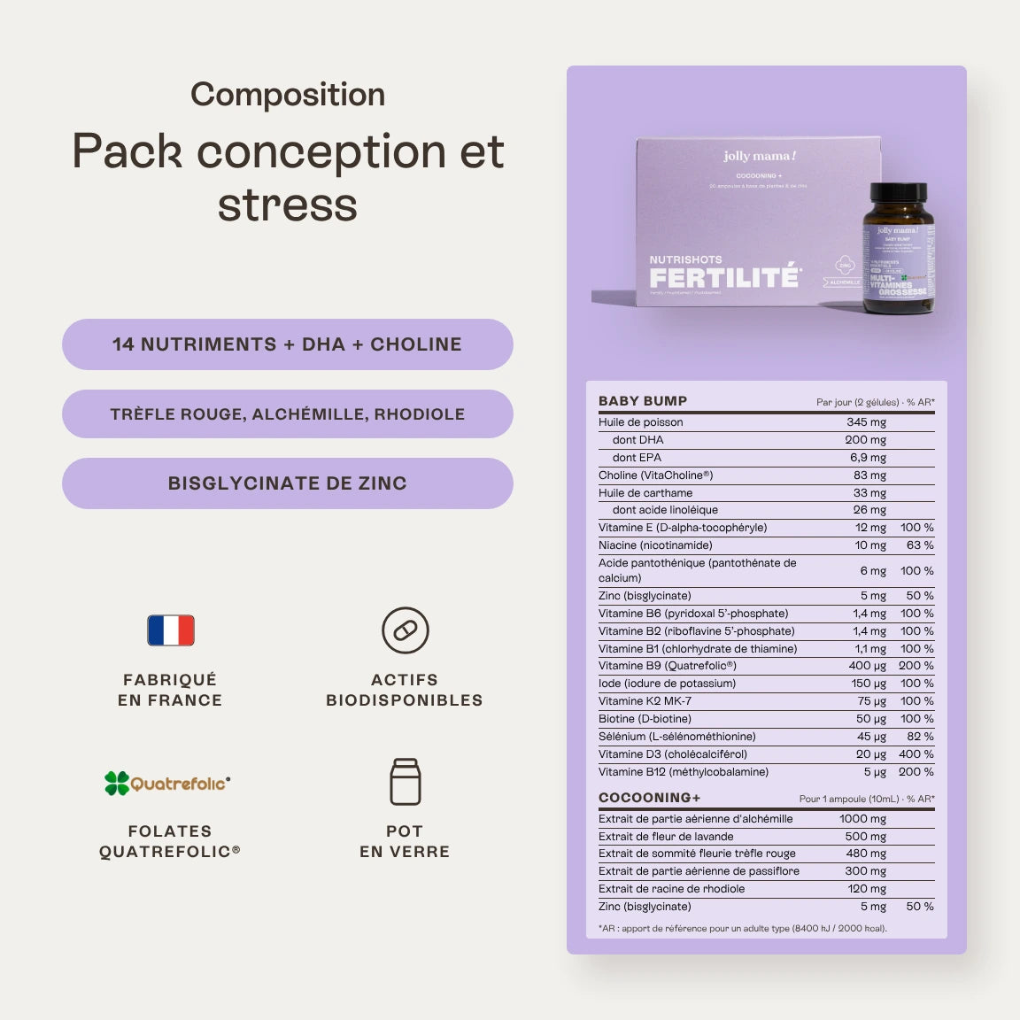 Pack conception et stress