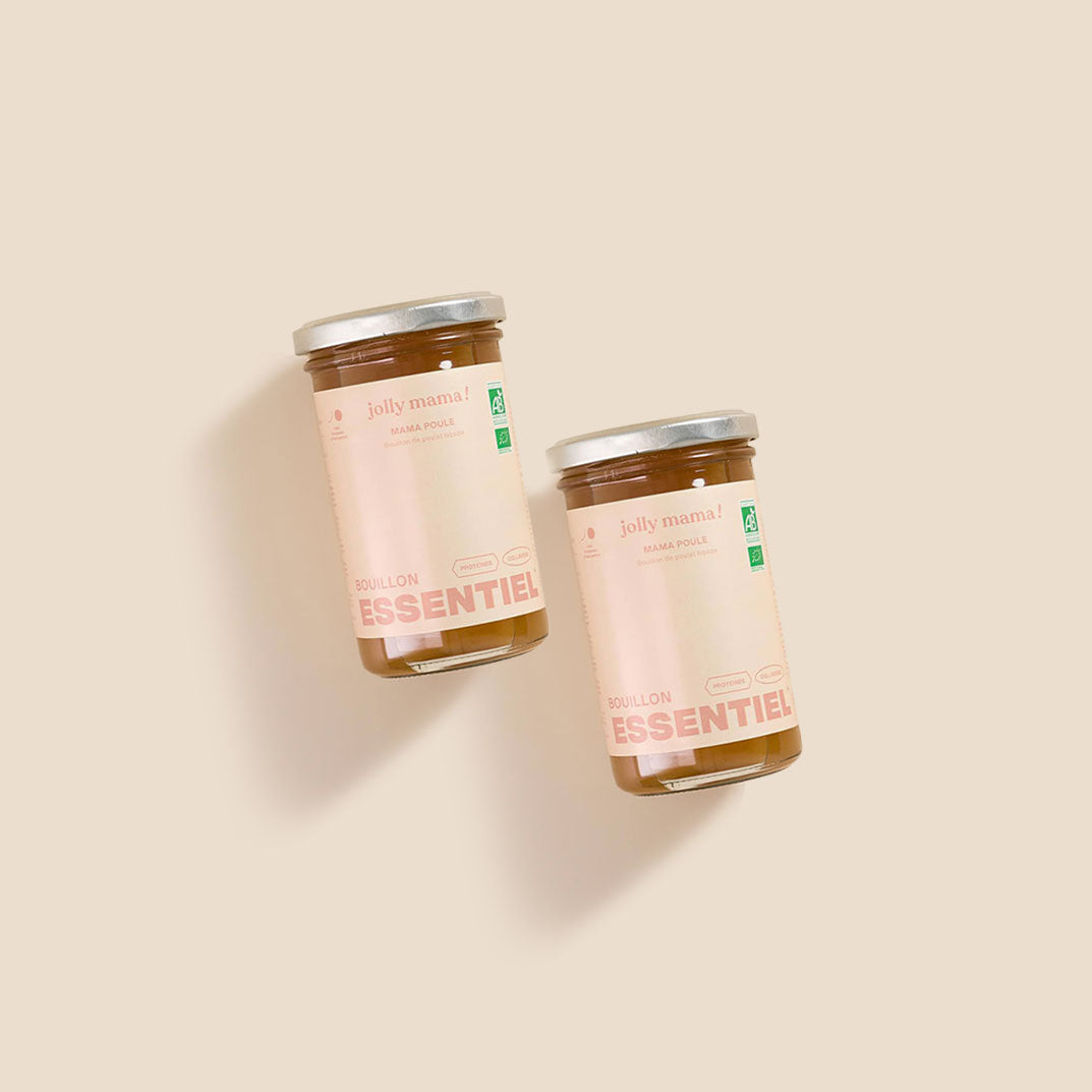Mama Poule – bouillon d’os de poulet bio en pot en verre, riche en collagène (6 g)