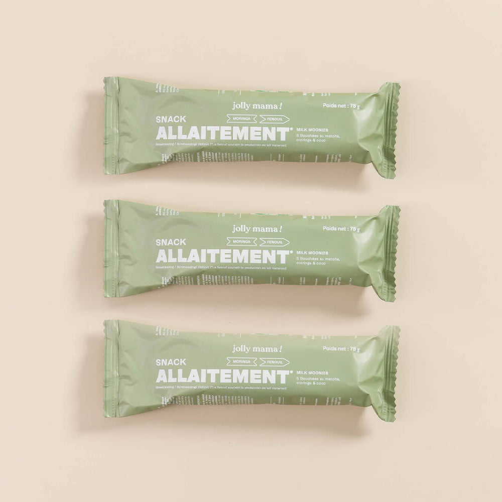 Milk Moonies – 5 bouchées lactation, moringa et matcha, snack bio sans gluten