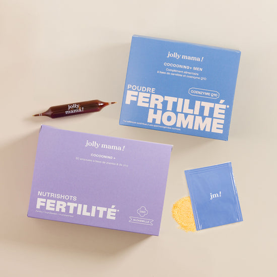 Pack conception couple – soutien fertilité femme (zinc & plantes relaxantes) et homme (carnitine, anti-oxydants)