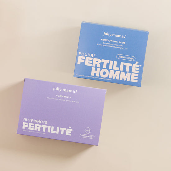 Pack Fertilité Duo Jolly Mama – Cocooning+ femme (plantes & zinc anti-stress) + Cocooning+ Men (Q10, sélénium pour spermatogenèse)