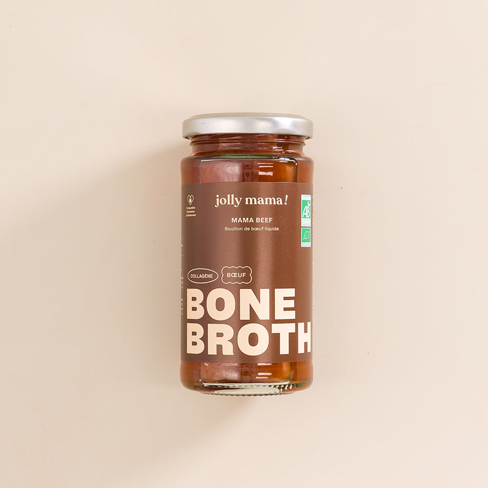 Mama Beef – bouillon d’os de bœuf bio concentré en collagène, format pratique en pot