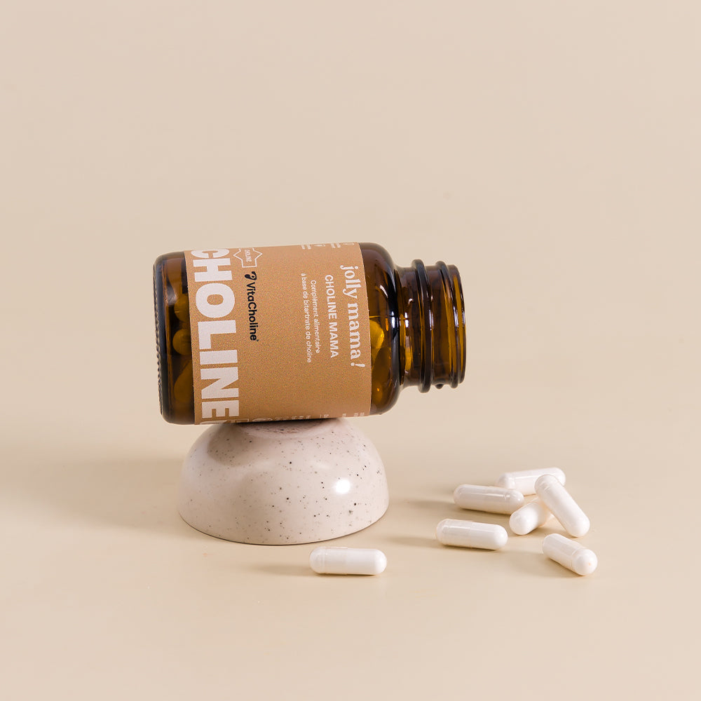 Pot du complément choline avec des gélules