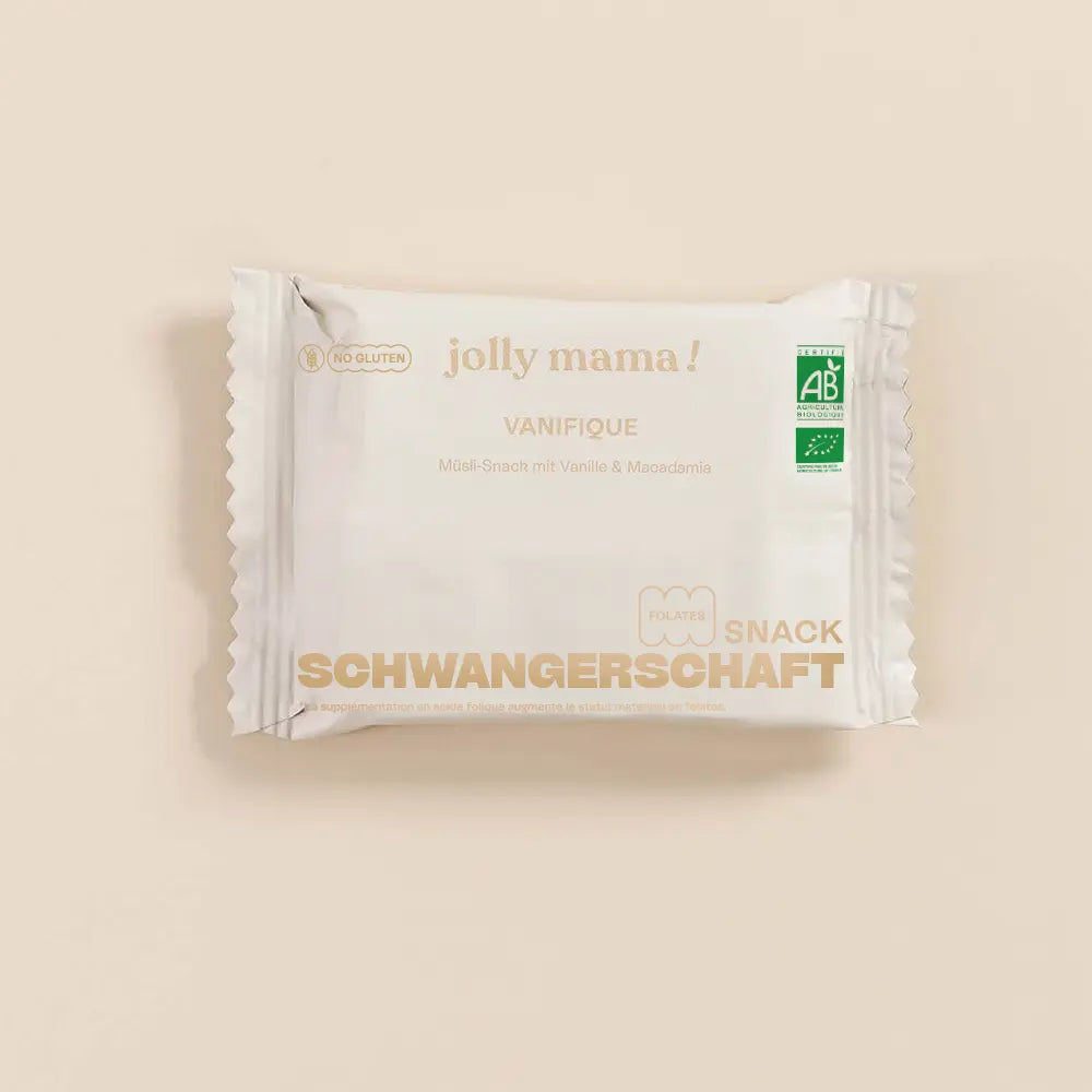 Vanifique Jolly Mama – Bio-Snack mit Vanille und Macadamia, reich an Folsäure (400 µg), vegan und glutenfrei