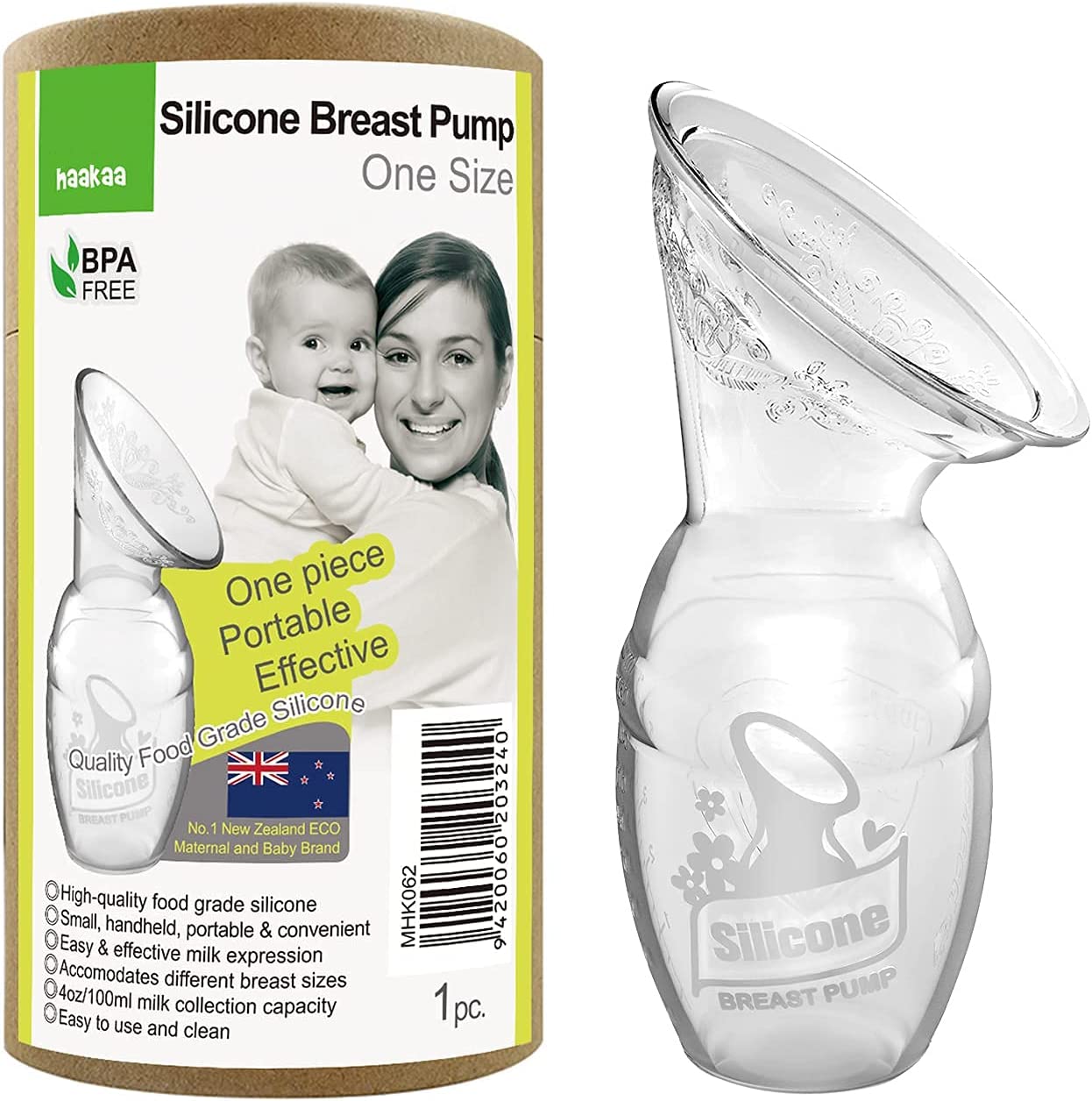 Collecteur de lait post-partum 100 % silicone naturel, sans BPA ni phtalates, utilisable comme tire-lait d’appoint – 100 mL