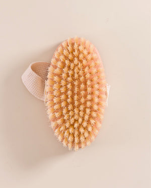 visuel du produit brosse pour le corps vue côté poils de coton naturels