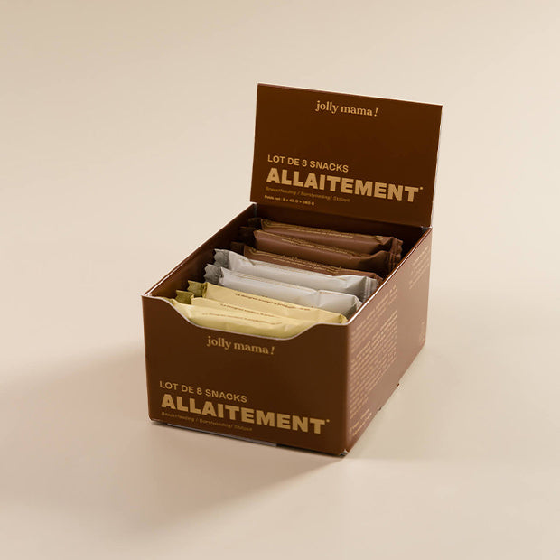 Coffret allaitement Jolly Mama – snacks nutritifs pour booster la lactation et collier MintyWendy élégant